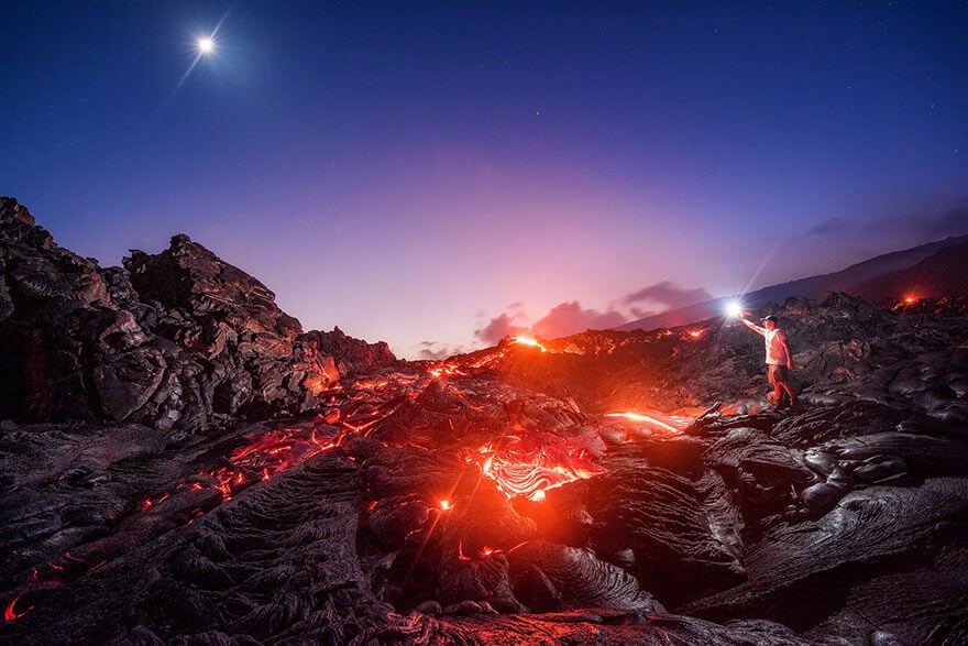 عکسی خیره کننده از آتشفشان هاوایی